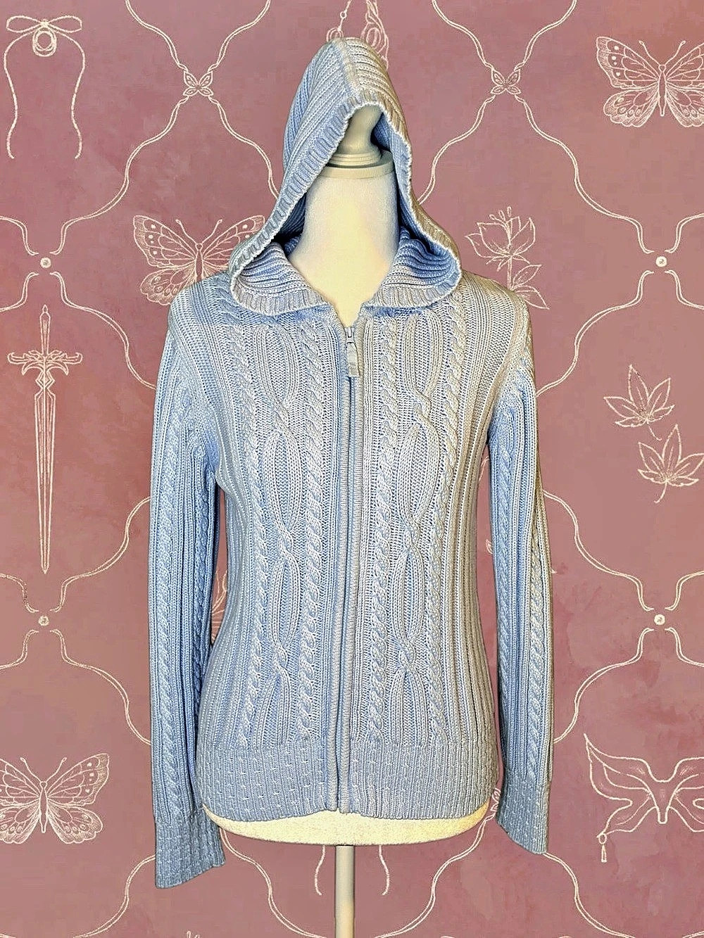 Cable Knit Hooded Sweater